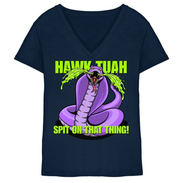 HAWK TUAH - Spit on that thing! - lila - Damen V-Neck Shirt