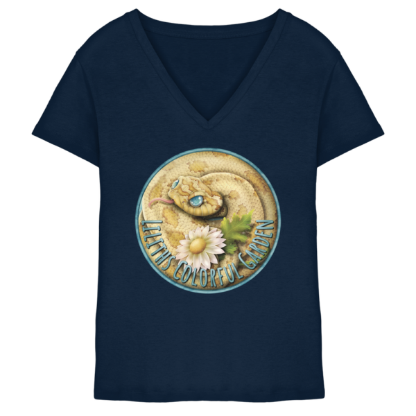 Liliths Colorful Garden Logo 'Hakennasennatter' - Damen V-Neck Shirt