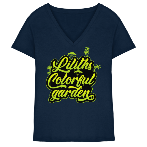 Liliths Colorful Garden Graffiti Logo - Damen V-Neck Shirt