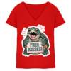Schnappschildkröte 'Free Kisses!' - Damen V-Neck Shirt