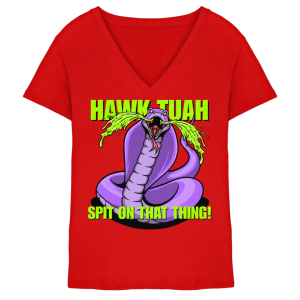 HAWK TUAH - Spit on that thing! - lila - Damen V-Neck Shirt