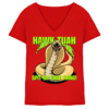 HAWK TUAH - Spit on that thing! - gelb - Damen V-Neck Shirt