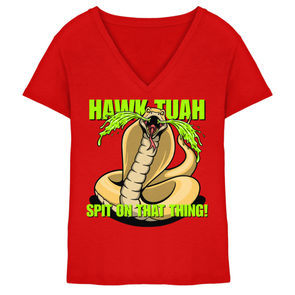 HAWK TUAH - Spit on that thing! - gelb - Damen V-Neck Shirt