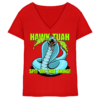HAWK TUAH! Spit on that thing! - blau - Damen V-Neck Shirt