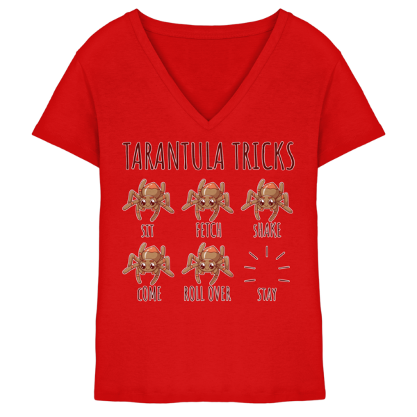 Vogelspinnen Tricks - Sitz, Platz, bleib! - Damen V-Neck Shirt