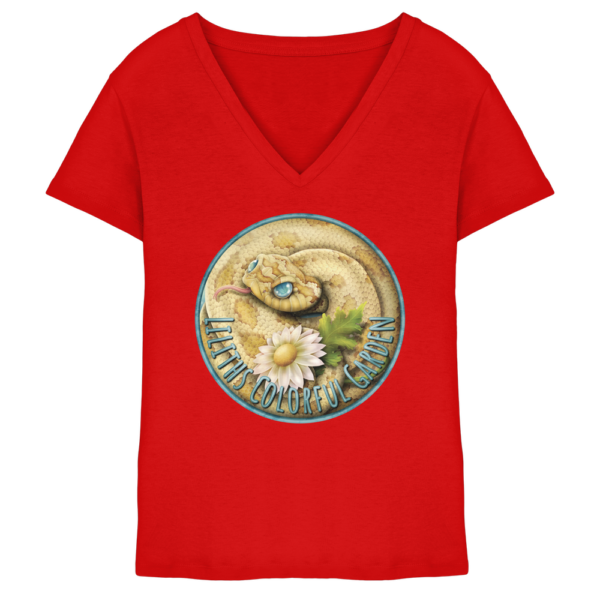 Liliths Colorful Garden Logo 'Hakennasennatter' - Damen V-Neck Shirt