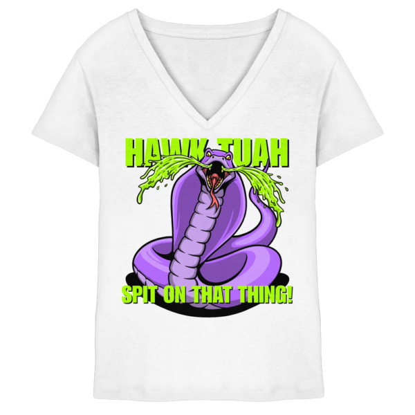 HAWK TUAH - Spit on that thing! - lila - Damen V-Neck Shirt