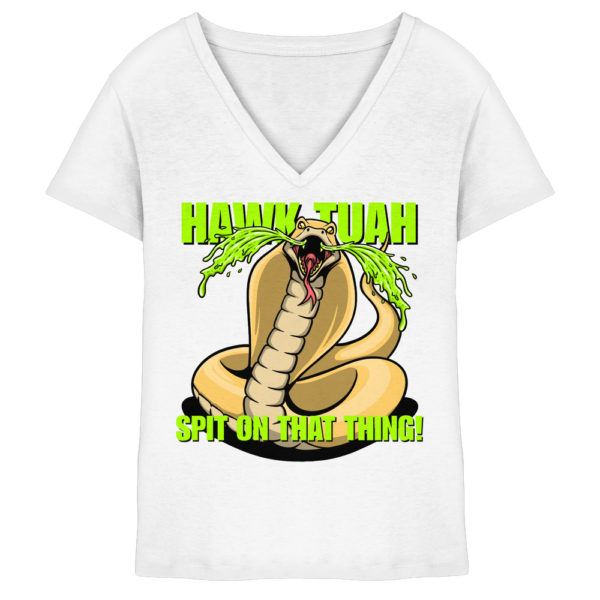 HAWK TUAH - Spit on that thing! - gelb - Damen V-Neck Shirt