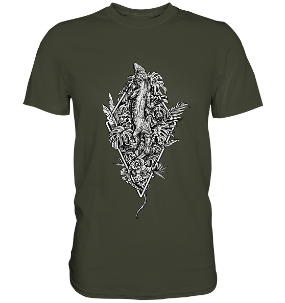 Baumeidechse Geometric Art - Herren/Unisex Premium Shirt