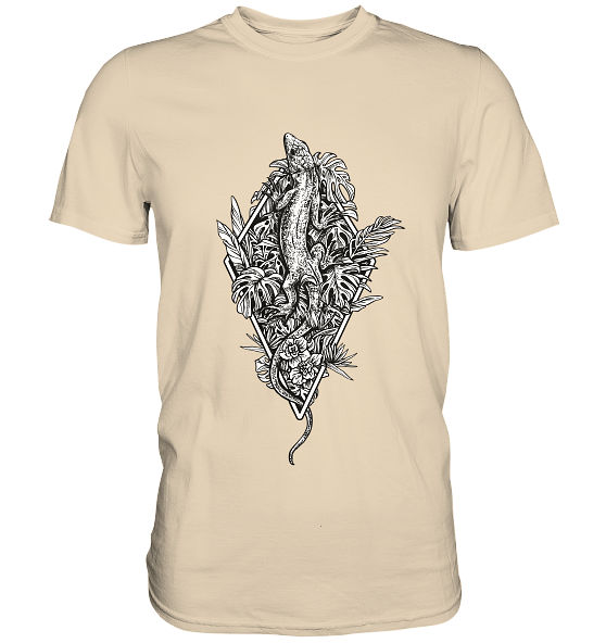 Baumeidechse Geometric Art - Herren/Unisex Premium Shirt
