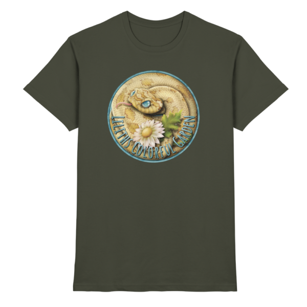 front-premium-shirt-urban-khaki-368-6a7f-1000x.png Liliths Colorful Garden Logo 'Hakennasennatter' - Herren/Unisex Premium Shirt