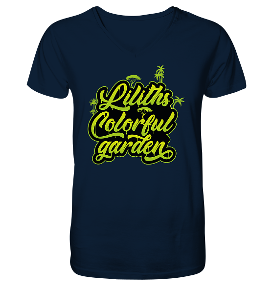 Liliths Colorful Garden Graffiti Logo - Herren/Unisex V-Neck Shirt