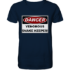 Warnschild: Danger! Venomous Snake Keeper! - Herren/Unisex V-Neck Shirt