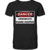 Warnschild: Danger! Venomous Snake Keeper! - Herren/Unisex V-Neck Shirt
