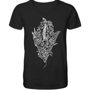 front-v-neck-shirt-272727-558x-6.png Baumeidechse Geometric Art - Herren/Unisex V-Neck Shirt