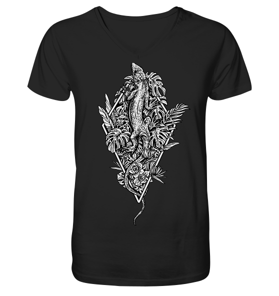 Baumeidechse Geometric Art - Herren/Unisex V-Neck Shirt