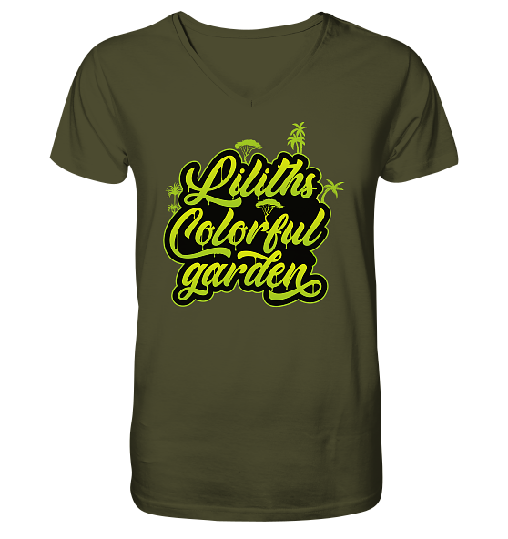 Liliths Colorful Garden Graffiti Logo - Herren/Unisex V-Neck Shirt