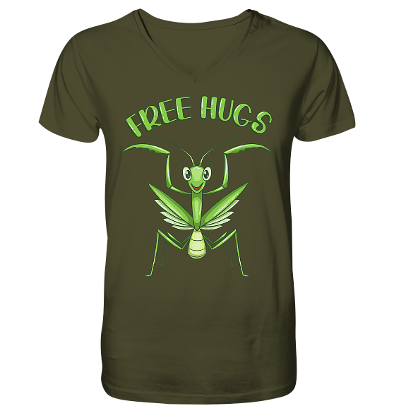 Gottesanbeterin 'Free Hugs' - Herren/Unisex V-Neck Shirt