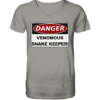 Warnschild: Danger! Venomous Snake Keeper! - Herren/Unisex V-Neck Shirt