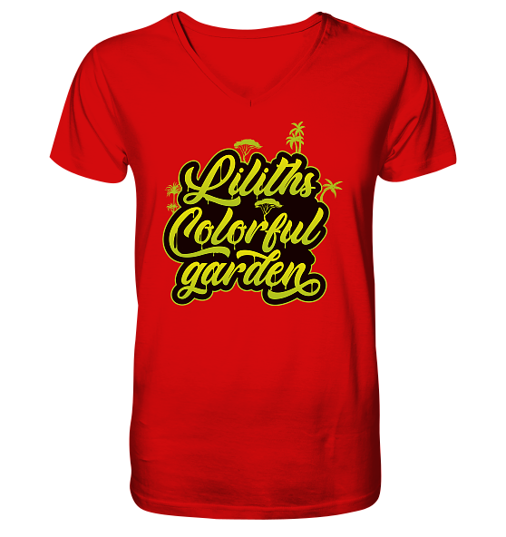 Liliths Colorful Garden Graffiti Logo - Herren/Unisex V-Neck Shirt
