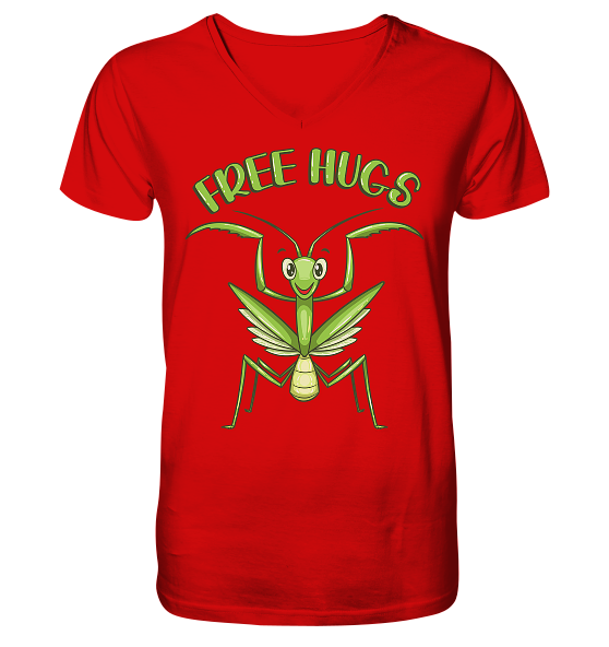 Gottesanbeterin 'Free Hugs' - Herren/Unisex V-Neck Shirt