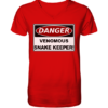 Warnschild: Danger! Venomous Snake Keeper! - Herren/Unisex V-Neck Shirt
