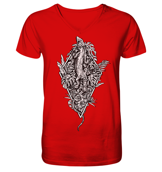 Baumeidechse Geometric Art - Herren/Unisex V-Neck Shirt