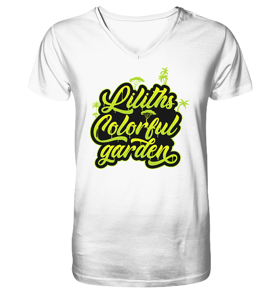 Liliths Colorful Garden Graffiti Logo - Herren/Unisex V-Neck Shirt