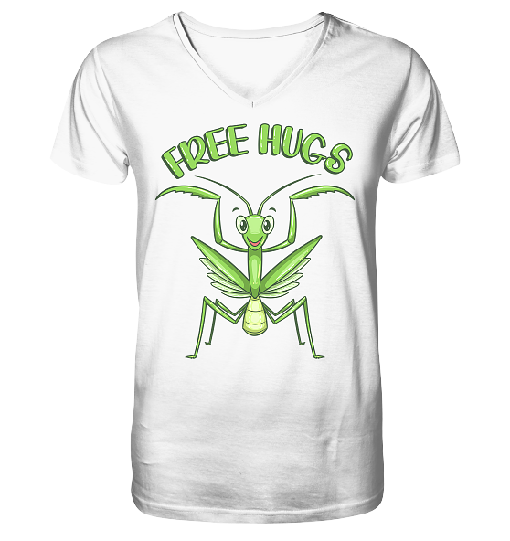 Gottesanbeterin 'Free Hugs' - Herren/Unisex V-Neck Shirt