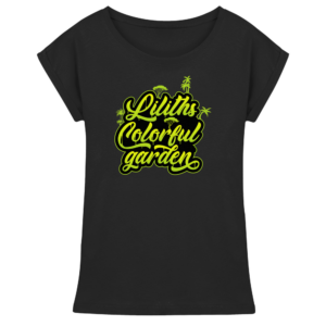 Liliths Colorful Garden Graffiti Logo - Damen Extended Shoulder T-Shirt