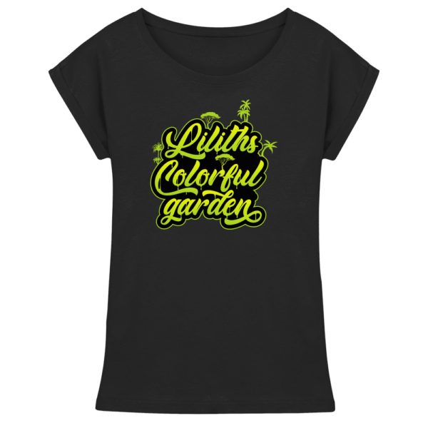 Liliths Colorful Garden Graffiti Logo - Damen Extended Shoulder T-Shirt