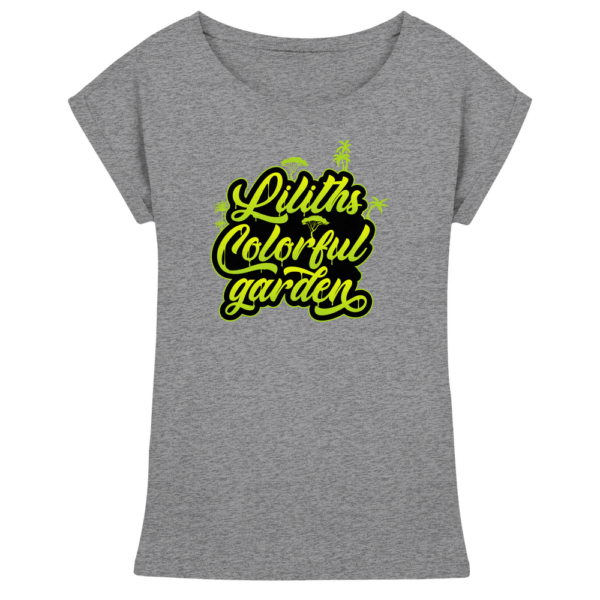 Liliths Colorful Garden Graffiti Logo - Damen Extended Shoulder T-Shirt