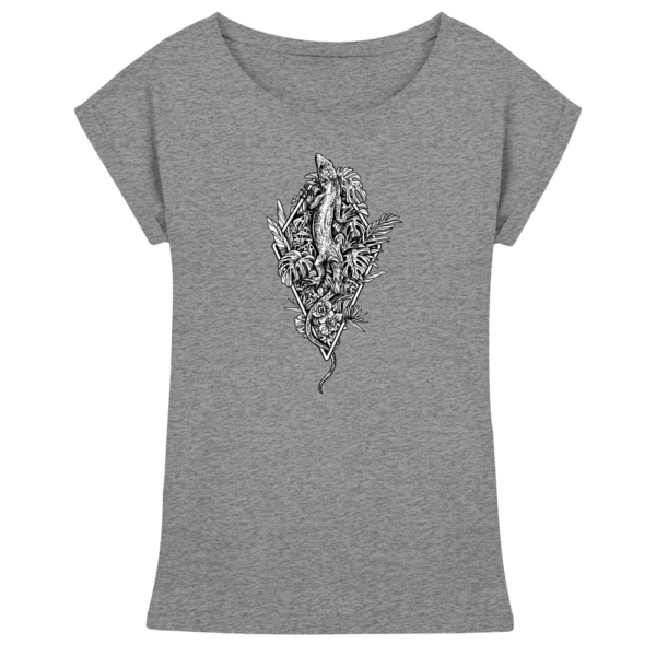 Baumeidechse Geometric Art - Damen Extended Shoulder T-Shirt