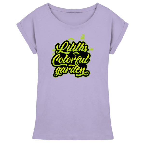 Liliths Colorful Garden Graffiti Logo - Damen Extended Shoulder T-Shirt