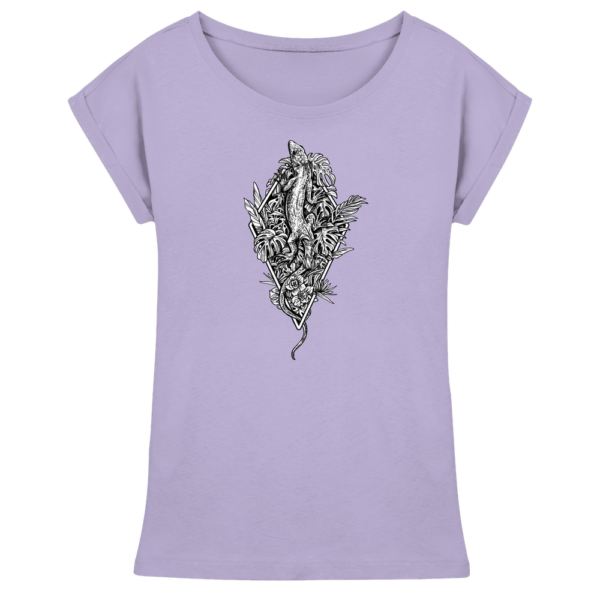 Baumeidechse Geometric Art - Damen Extended Shoulder T-Shirt