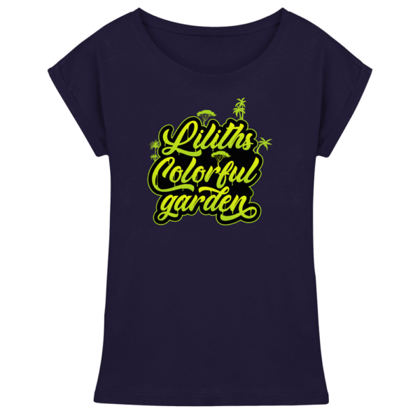 Liliths Colorful Garden Graffiti Logo - Damen Extended Shoulder T-Shirt