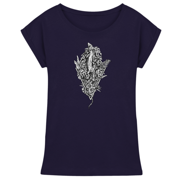 Baumeidechse Geometric Art - Damen Extended Shoulder T-Shirt
