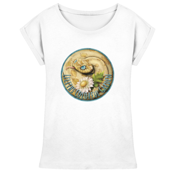 Liliths Colorful Garden Logo 'Hakennasennatter' - Damen Extended Shoulder T-Shirt