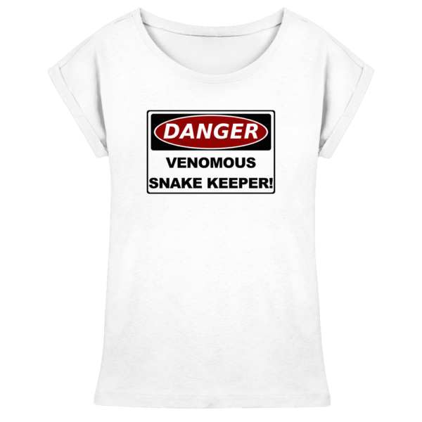 Warnschild: Danger! Venomous Snake Keeper! - Damen Extended Shoulder T-Shirt