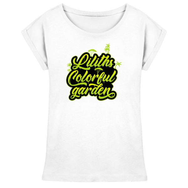 Liliths Colorful Garden Graffiti Logo - Damen Extended Shoulder T-Shirt