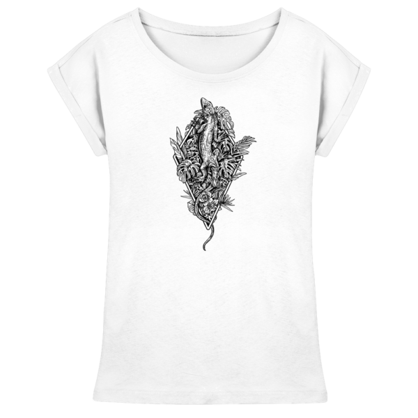 Baumeidechse Geometric Art - Damen Extended Shoulder T-Shirt